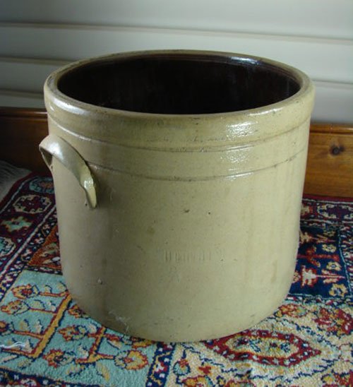 Antique stoneware Crock, 2 gallon with cobalt blue n - 2
