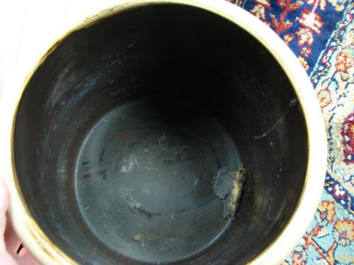 E.S. & B. antique stoneware crock. 2 gallon with blu - 3