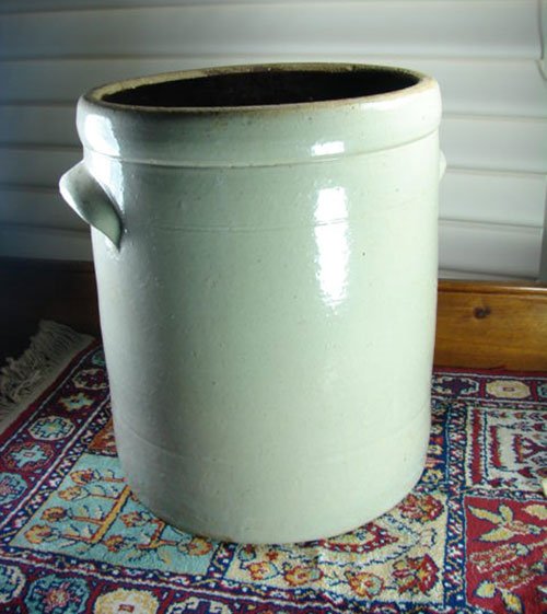 6 Gallon Antique Stoneware Crock. 14 1/2" h x 14" d - 3