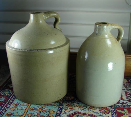 Two Antique Stoneware Jugs. Unmarked. Largest 13" h - 2