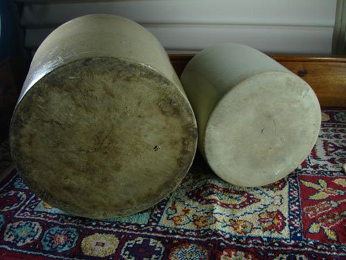 Two Antique Stoneware Jugs. Unmarked. Largest 13" h - 3