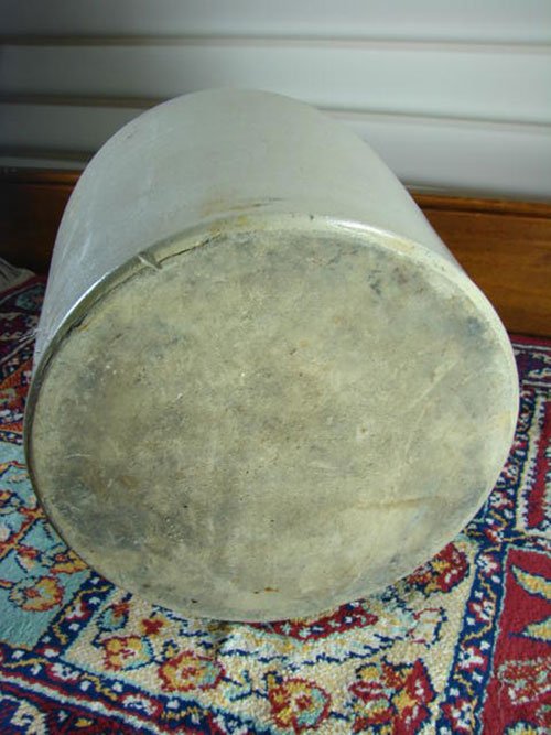 Antique Stoneware Jug. Unmarked. 14" h x 8" diamete - 4