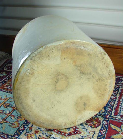 Antique Stoneware Crock. Some glaze flaws. 9 1/2" h - 3