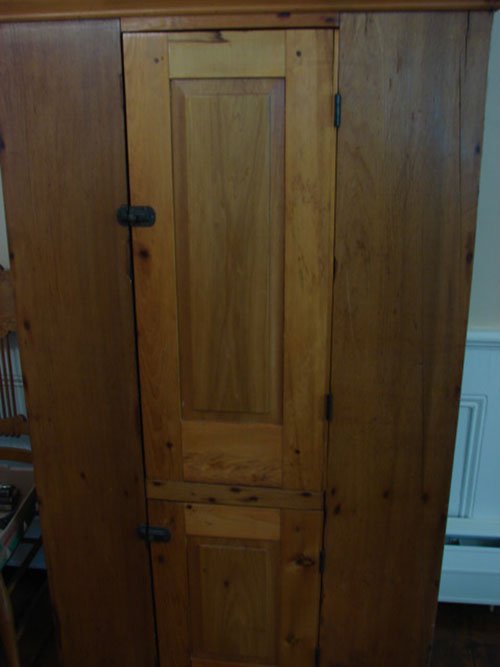 Antique Pine Jelly Cupboard with two raised panel d - 2