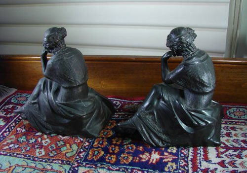 Two Antique Figural Clock Topper / Decorations. Whi - 4