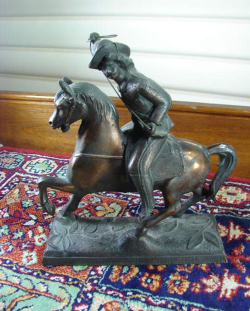 Antique Figural Metal Clock Top Decoration depictin