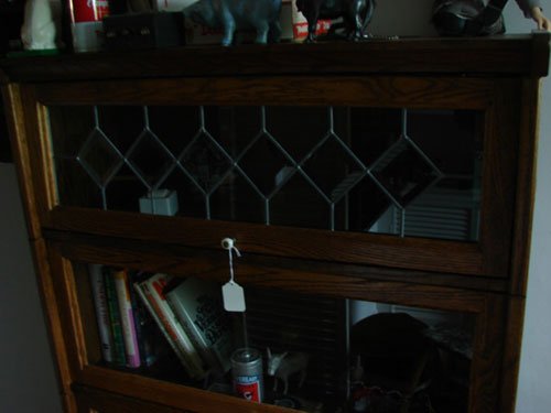 Oak Barrister's / Lawyer's Type Bookcase. Leaded gl - 3