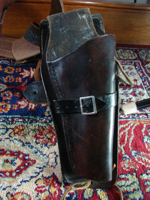 Two Vintage Leather Pistol Holsters. Waist type. Br - 3