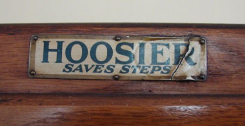 Antique Oak Hoosier Kitchen Cabinet. Complete with - 6