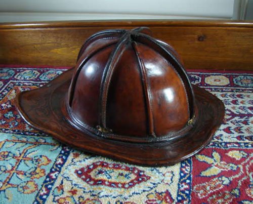 Antique Cairns Leather Firemen's Helmet. Maker unkn