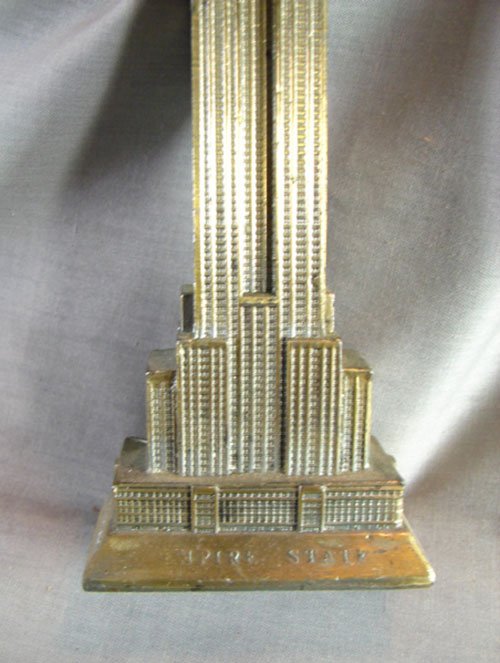 Two Empire State Building Metal Banks. 7 3/4"h x 2 - 2
