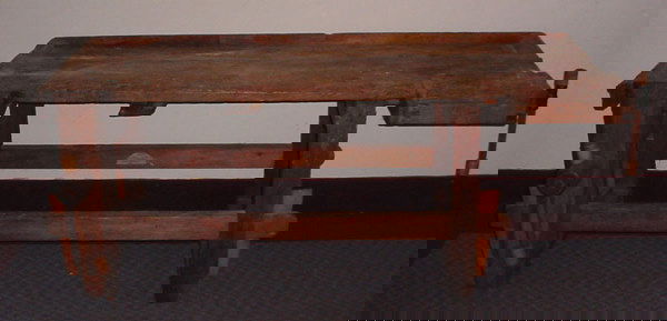 Wooden work bench w/front & end vise and drawer.: Wooden work bench w/front & end vise and drawer. 31"h x 76"w x 27"d