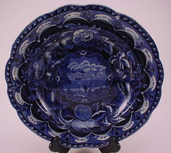 Historical blue Staffordshire "Clews" plate. 1 3/