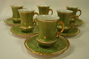J. Pouyat Fine Porcelain Demitasse Cup and Saucer