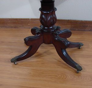 Antique Mahogany Phyfe style Games Table with bra - 3