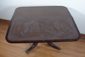 Antique Mahogany Phyfe style Games Table with bra - 5
