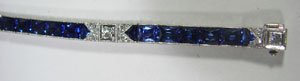 Estate Diamond & Sapphire Bracelet, Art Deco. Set - 6