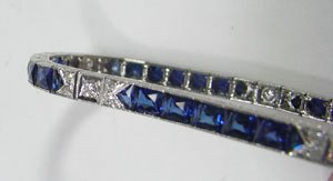 Estate Diamond & Sapphire Bracelet, Art Deco. Set - 8