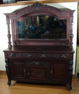 Victorian Heavily Carved Mahogany Sideboard in th