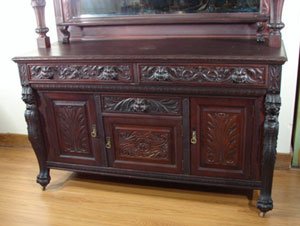 Victorian Heavily Carved Mahogany Sideboard in th - 2