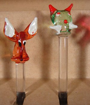 Set of 8 Figural Glass Swivel Sticks. Depicting - 4