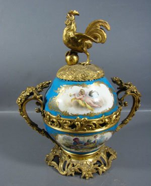 Bronze Mounted Pair Fine Porcelain Mantle Decorat - 3