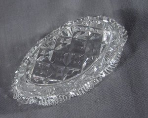 4 ABP Cut Crystal Salt Dips. Minor small rim flak - 3