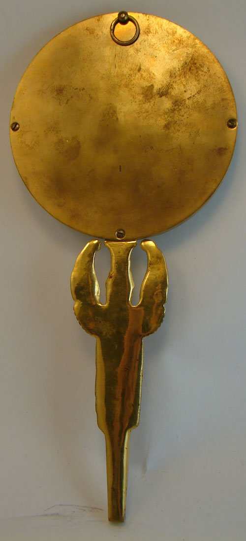 Antique Figural Gilt Bronze Hand Mirror with wall m - 2