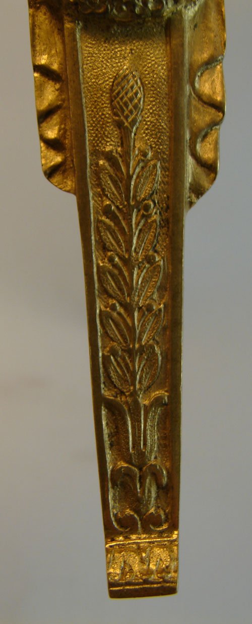 Antique Figural Gilt Bronze Hand Mirror with wall m - 5