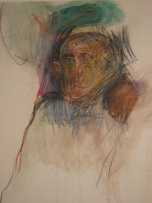 Nathan Oliveira Original Signed Mixed Media Portrai - 5