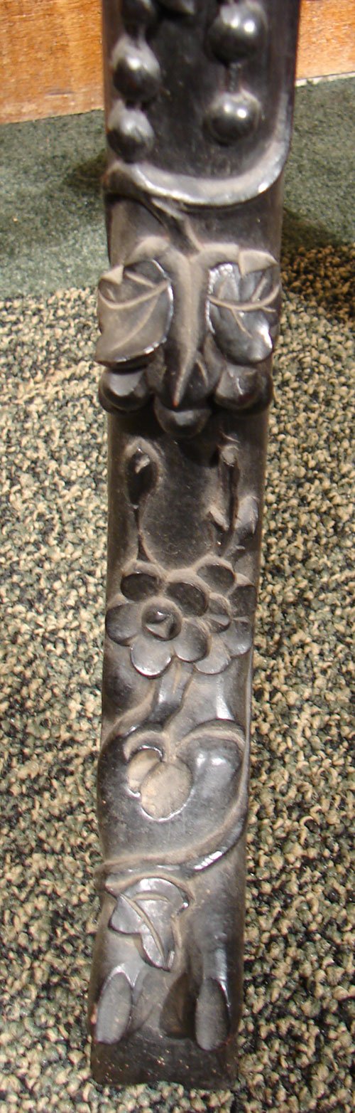 Chinese Antique Carved Teakwood Octagonal Stand wi - 4
