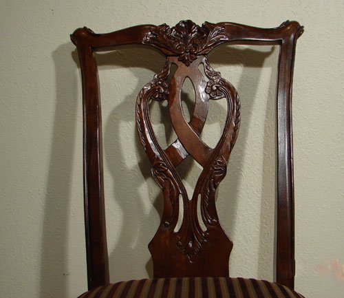 Ashley Set of 8 Chippendale Style Hand Carved Dini - 4