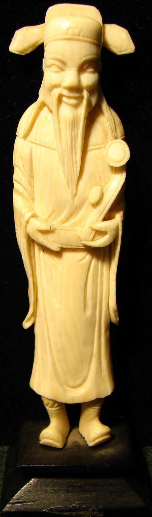 Pair Hand Carved Ivory Figures. Probably Chinese. - 3
