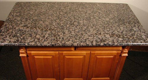 Modern Granite Top Cherry Kitchen Island - 2
