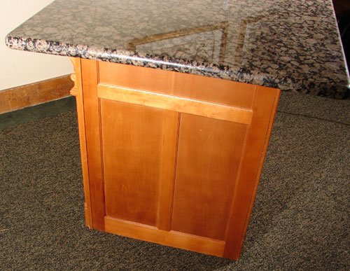 Modern Granite Top Cherry Kitchen Island - 4