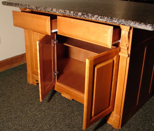 Modern Granite Top Cherry Kitchen Island - 6