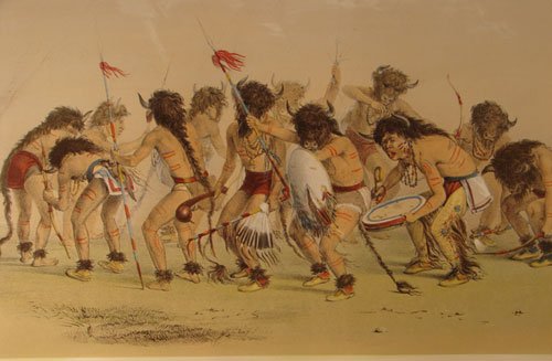 Buffalo Dance. Hand Colored Lithograph.  - 5