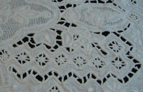 Six Matching Antique Cotton Lace Place Mats - 3