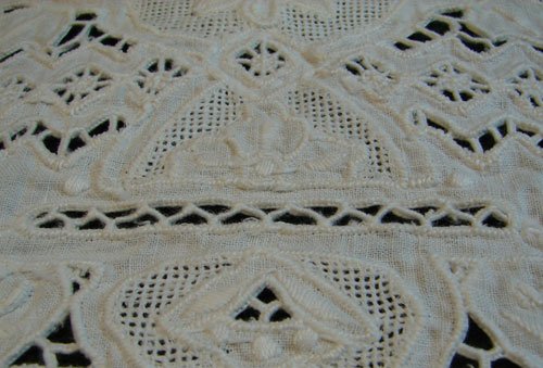 Six Matching Antique Cotton Lace Place Mats - 6
