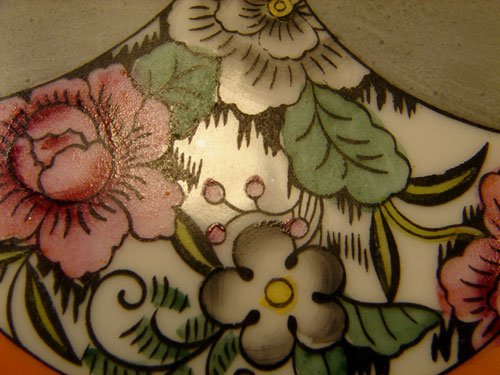 Noritake Art Deco Porcelain Covered Coaster (?)  - 4
