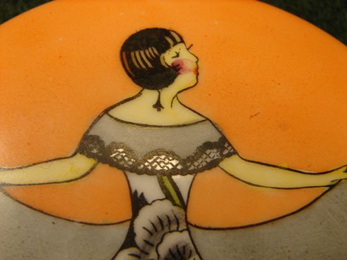 Noritake Art Deco Porcelain Covered Coaster (?)  - 5