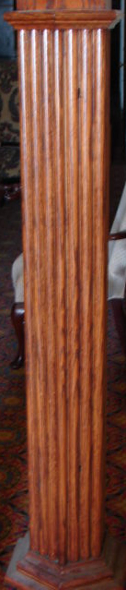 Pair Antique Oak Reeded Columns - 3