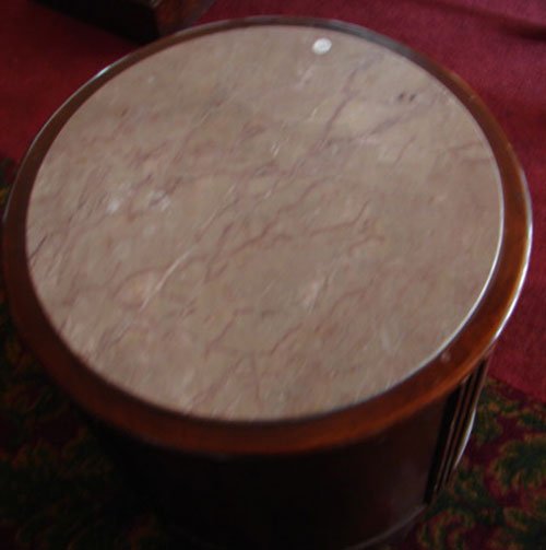 Marble Top Mahogany Drum Table. Art Deco Style. 2 - 2