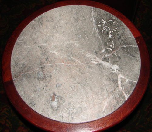 Pair Marble Top Drum Tables. Mahogany Art Deco St - 2