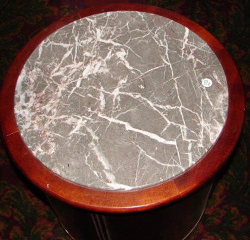 Pair Marble Top Drum Tables. Mahogany Art Deco St - 3