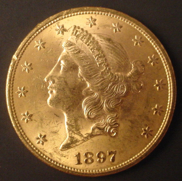 1897 $20 Liberty gold UNC
