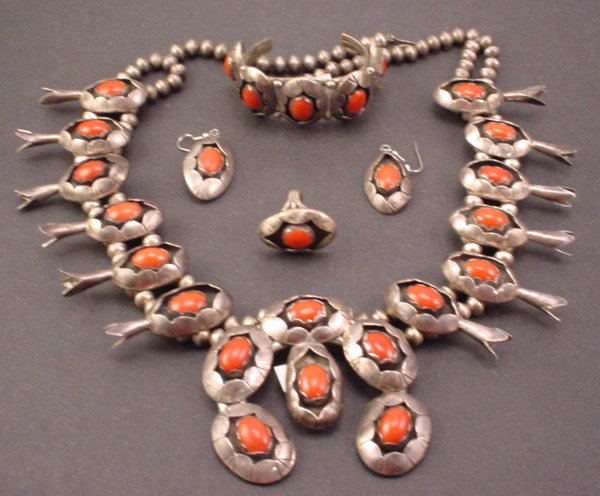 Native American "Navajo Squash Blossom" Silver and