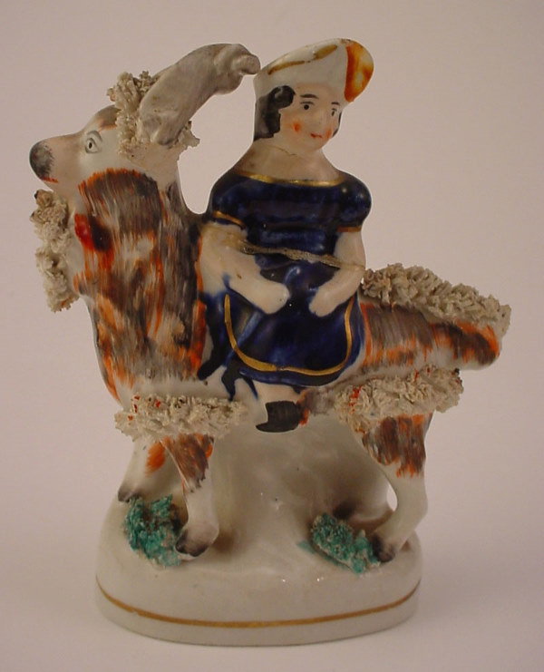 "Staffordshire" Porcelain Figural Group. Child on