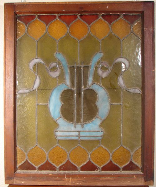 Antique Stained Leaded Glass Window