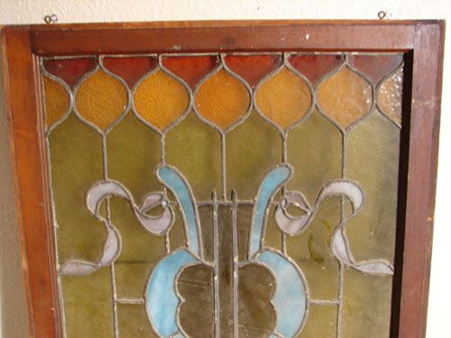 Antique Stained Leaded Glass Window - 2